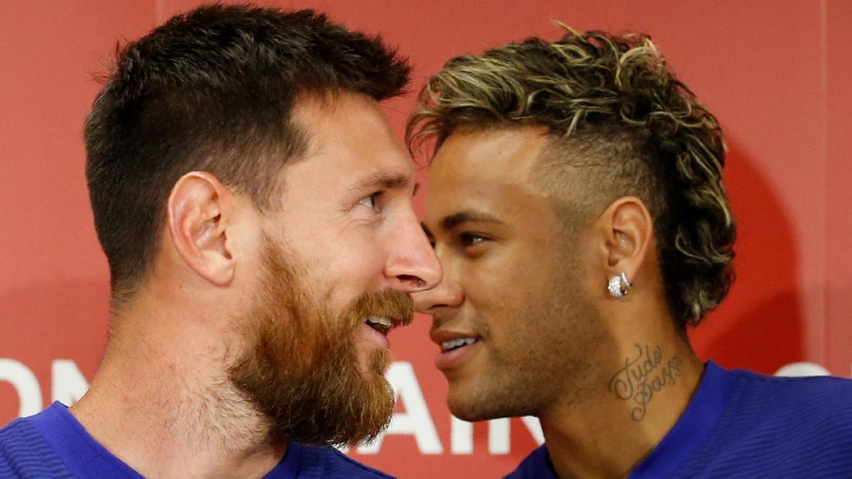 Lionel Messi dan Neymar. (Foto: REUTERS/Kim Kyung-Hoon)