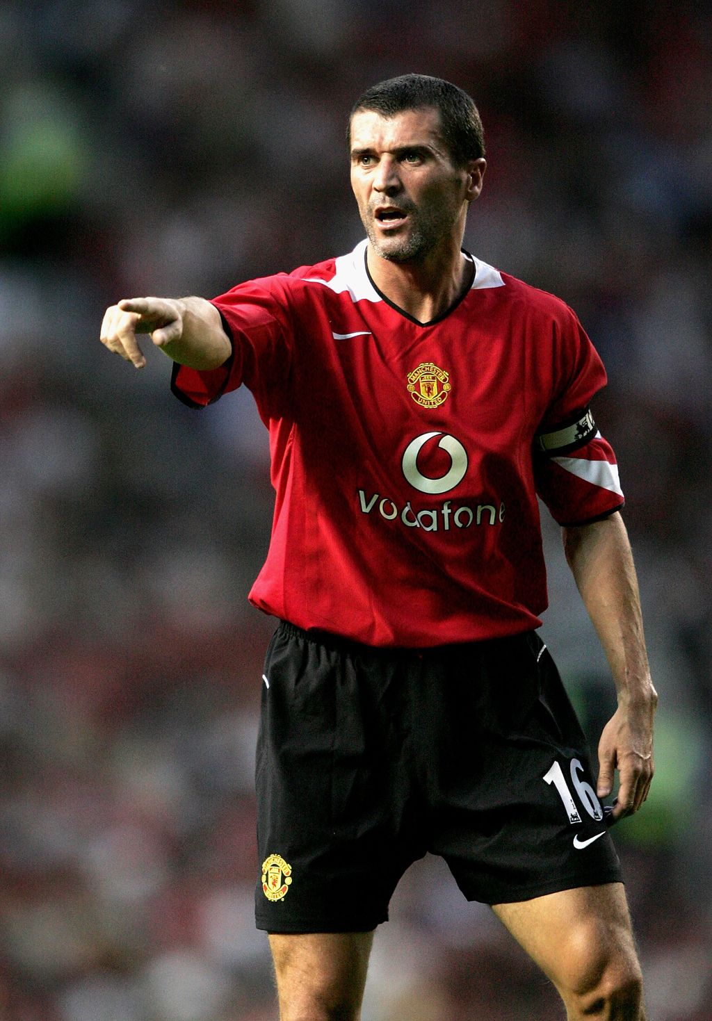 MANCHESTER, ENGLAND - AUGUST 9:  Roy Keane of Manchester United during the Champions League third qualifying round, first leg match between Manchester United and Debreceni VSC at Old Trafford on August 9, 2005 in Manchester, England.  (Photo by Clive Brunskill/Getty Images)