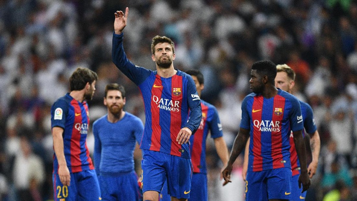 Pemain belakang Barcelona, GErard Pique. (Foto: David Ramos/Getty Images)