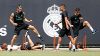 Terkait latihan ini, Madrid dijadwalkan menjalani laga pramusim pertamanya dengan menghadapi Manchester United pada 23 Juli mendatang. (Foto: REUTERS/Lucy Nicholson)