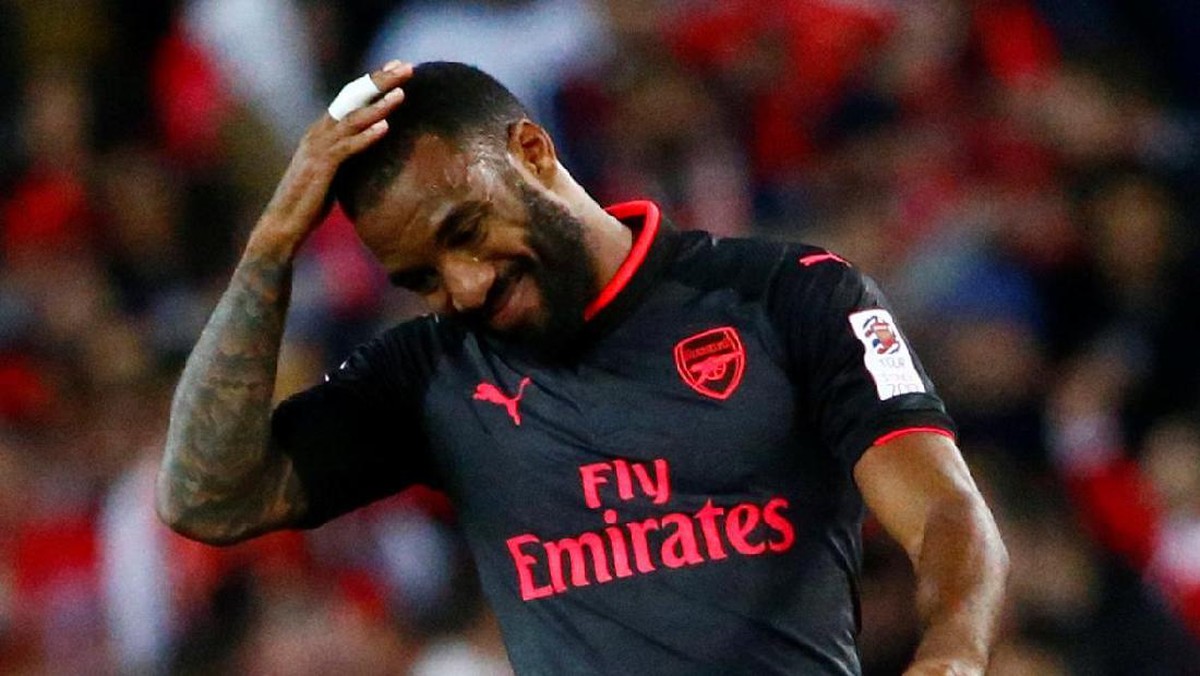 Alexandre Lacazette dalam tur pramusim Arsenal (Foto: Reuters/David Gray)