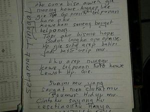 Begini Isi Lengkap Surat Wasiat Cinta Sumanto untuk Istrinya