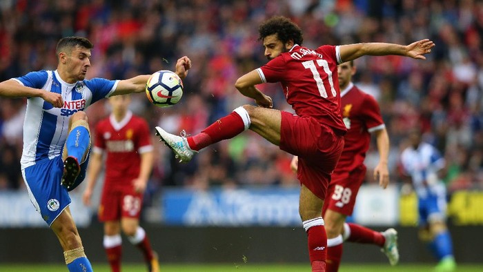 Liverpool Imbang dengan Wigan, Salah Cetak Gol Debut