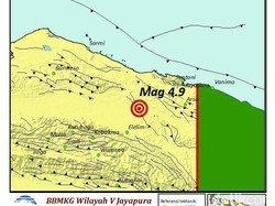 Gempa 4,9 SR Terjadi di Papua, Tak Berpotensi Tsunami