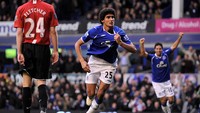 Sebelum masa-masa di Manchester United, Marouane Fellaini merupakan andalan Everton. Setelah digaet Everton dengan 15 juta poundsterling pada musim panas 2008, ia jadi pemain penting The Toffees. (Foto: Shaun Botterill/Getty Images)