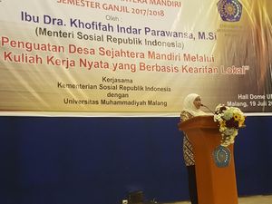 Mensos Khofifah Bertemu Mahasiswa UMM yang akan  KKN, Ini Pesannya