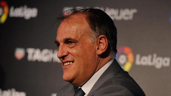 MADRID, SPAIN - JULY 13:  Javier Tebas, President of La Liga smiles at the press conference to announce TAG Heuer as the Official Timekeeper and Official Sponsor of La Liga at the Royal Theatre on July 13, 2016 in Madrid, Spain.  (Photo by Denis Doyle/Getty Images for Tag Heuer)