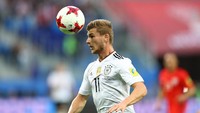 Timo Werner. Striker RB Leipzig berusia 21 tahun itu ditaksir bernilai 35,6 juta euro. Foto: Getty Images/Dean Mouhtaropoulos