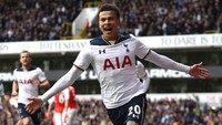 Dele Alli. Posisi pertama ditempati oleh Dele Alli (gelandang, 21 tahun, Tottenham Hotspur) dengan nilai mencapai 82,6 juta euro. Foto: Getty Images/Julian Finney