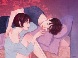 Romantis! Ilustrator Korea Zipcy Bikin Lukisan Momen Intim
