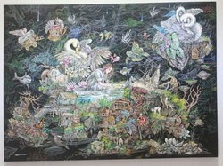 Tak Biasa, Lukisan Galih Reza Suseno Gunakan Teknik Montase