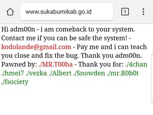 Situs Pemkab Sukabumi Diretas, Pelaku Minta Tebusan