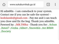 Situs Pemkab Sukabumi Diretas, Pelaku Minta Tebusan