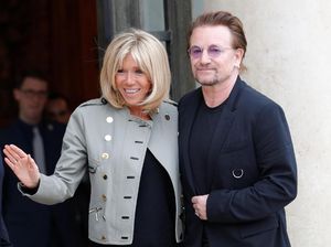 Foto: Akrabnya Istri Presiden Prancis dengan Bono U2