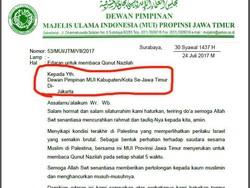 Sempat Salah Ketik, MUI Jatim Revisi Surat Dukungan Palestina