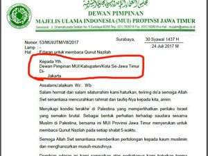 Sempat Salah Ketik, MUI Jatim Revisi Surat Dukungan Palestina Sempat Salah Ketik, MUI Jatim Revisi Surat Dukungan Palestina