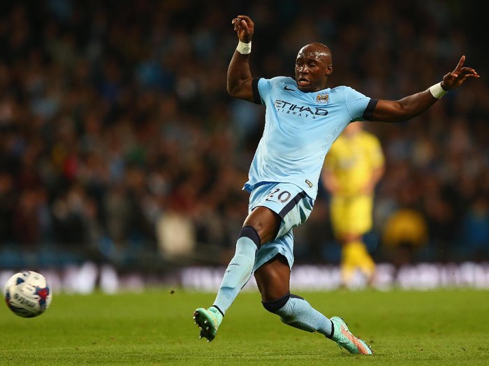 MANCHESTER, ENGLAND - SEPTEMBER 24:  Eliaquim Mangala of Manchester City during the Capital One Cup Third Round match between Manchester City and Sheffield Wednesday at the Etihad Stadium on September 24, 2014 in Manchester, England.  (Photo by Michael Steele/Getty Images)