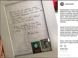 Ananda Omesh Bingkai Surat Wasiat dari Sang Ayah