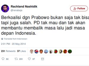 Tweet Lawas soal Prabowo Viral, Begini Penjelasan Elite PD