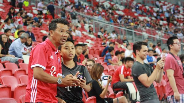 Meriahnya Laga Bayern vs Inter di Singapura