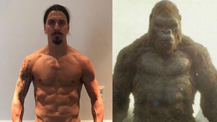 Lewat King dan Kong, Zlatan Ibrahimovic Pamerkan Tubuh Kekarnya