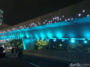 Foto: Kerlap-kerlip Simpang Susun Semanggi Jelang Open Traffic