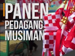 Jelang HUT Kemerdekaan, Penjual Bendera Padati Pasar Jatinegara