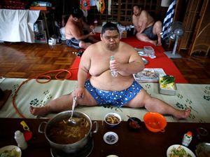 Foto-foto di Balik Tubuh Gemuk Para Pesumo