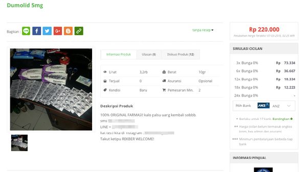 Waduh, Obat Keras Dumolid Banyak Dijual Online!