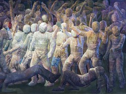 14 Karya Lukisan Koran Budi Ubrux Dipamerkan di Jakarta