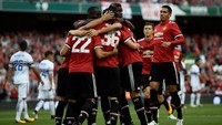 Dalam tujuh laga pramusim, MU menang enam kali dan cuma kalah sekali. Satu-satunya kekalahan didapat dari Barcelona di International Champions Cup. Foto: Clodagh Kilcoyne/Reuters