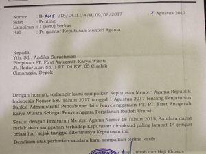 Kemenag Cabut Izin Penyelenggaraan Umrah First Travel