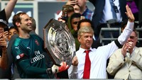 Tuah Wenger berlanjut di awal musim ketika membawa Arsenal menang adu penalti atas Chelsea di Community Shield 2017. (Dan Istitene/Getty Images)