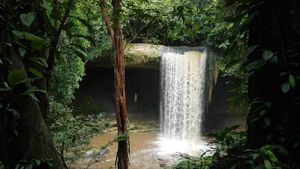 Foto: Patung Bunda Maria di Balik Air Terjun Kalimantan