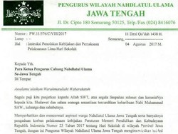 NU Jateng Serukan Penolakan Terbuka untuk Kebijakan 5 Hari Sekolah