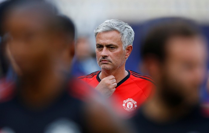 Soccer Football - Manchester United Training - Skopje, Macedonia - August 7, 2017   Manchester United manager Jose Mourinho during training   REUTERS/Peter Cziborra