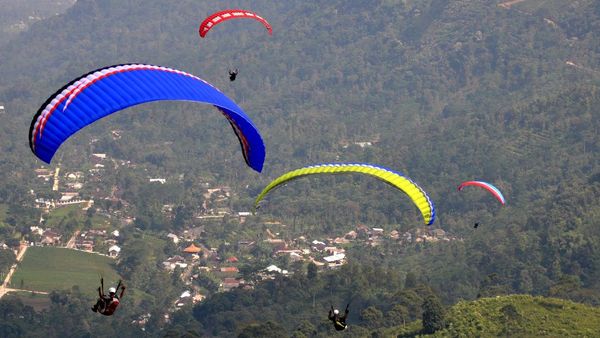 Para Pilot Paralayang Unjuk Ketangkasan