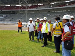 Menteri PUPR Basuki Sidak Renovasi SUGBK dan Kawasan Kolam Renang