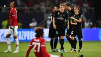 Madrid membuat MU tidak berkutik. Jawara Spanyol ini lebih dulu unggul dua gol lewat Casemiro dan Isco, sebelum dibalas MU dengan gol Romelu Lukaku. (Foto: Dan Mullan/Getty Images)