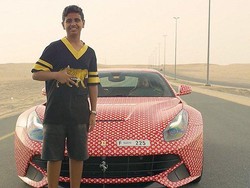 Masih 15 Tahun, Anak Tajir Ini Punya Mobil Ferrari Bermotif Louis Vuitton