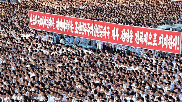 Foto : Ribuan Rakyat Korut Turun ke Jalan Dukung Sikap Pyongyang