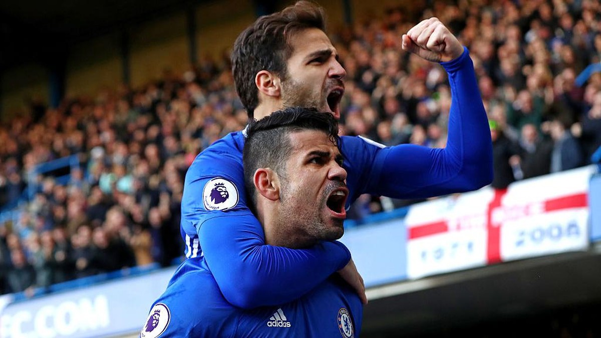 Diego Costa dan Cesc Fabregas musim lalu (Foto: Clive Rose/Getty Images)