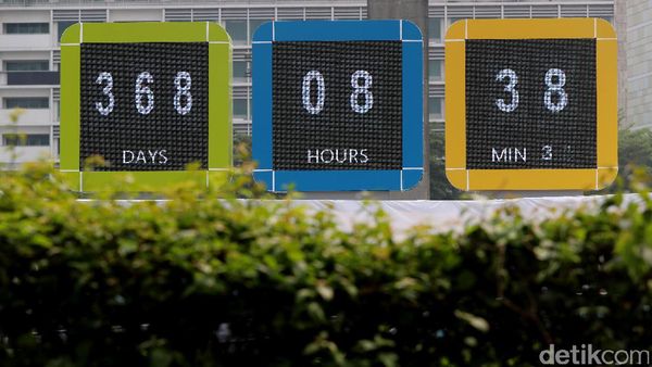 Layar Hitung Mundur Asian Games Eksis di Bundaran HI