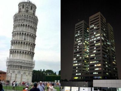 Foto: Membandingkan Menara Pisa dengan Gedung DPR yang Diklaim Miring