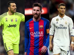 Kandidat Pemain Terbaik UEFA 2016/2017: Buffon, Messi, dan Ronaldo