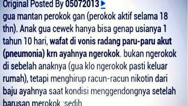 Kasus-kasus Infeksi Pneumonia Akibat Asap Rokok