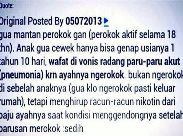 Kasus-kasus Infeksi Pneumonia Akibat Asap Rokok