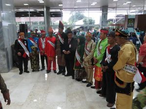 Peserta Sidang Tahunan MPR Ramaikan Gedung Nusantara III DPR