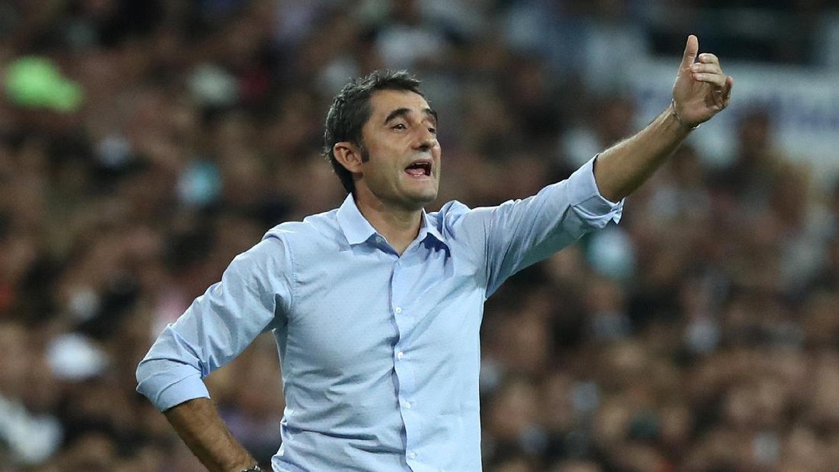 Pelatih Barcelona Ernesto Valverde (Juan Medina/Reuters)