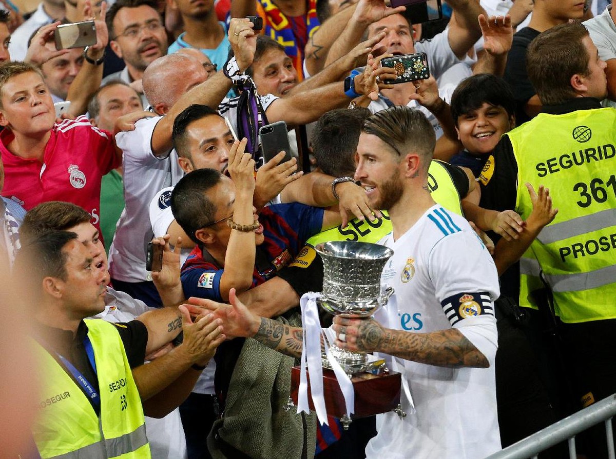 Pemain belakang timnas Spanyol dan Real Madrid, Sergio Ramos (Foto: Juan Medina/Reuters)